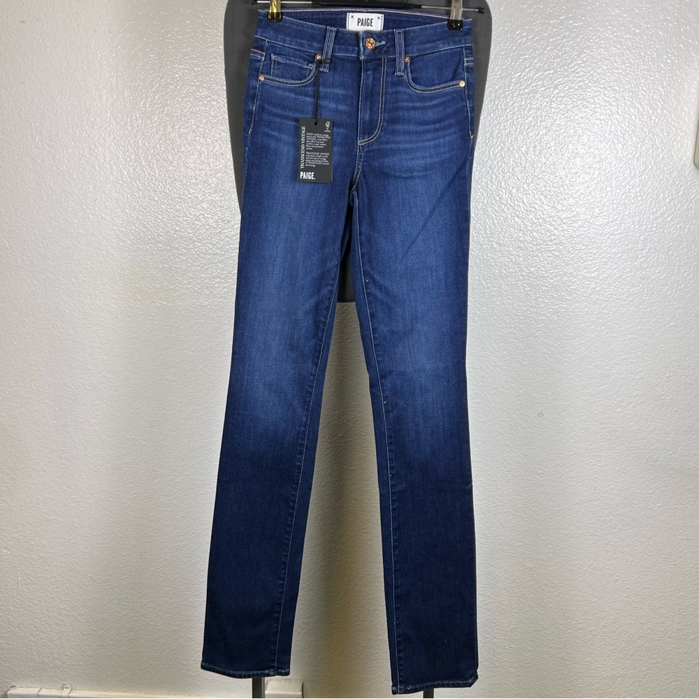 PAIGE Women's Dark Blue Straight Leg‎ Jeans